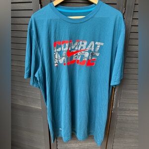 Nike Dri-FIT Crew Tee in Bright Blue with White Logo